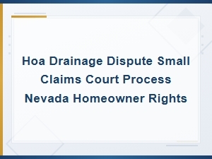 Nevada Hoa Drainage Disputes: Your Small Claims Court Guide
