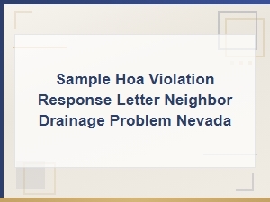 Hoa Drainage Violation Response: Nevada Neighbor Dispute Options