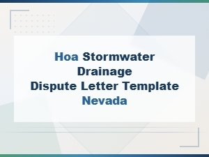 Hoa Stormwater Drainage Dispute Letter Template - Nevada