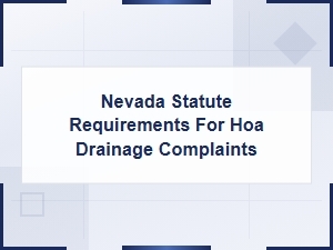 How to File Hoa Drainage Complaints in Nevada