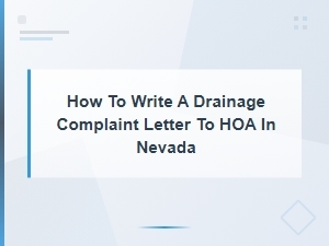 Nevada Hoa Drainage Complaint Letter Guide