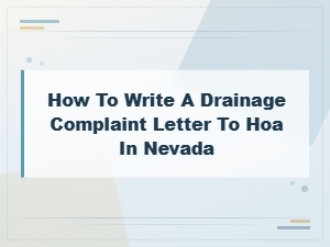 How to File a Drainage Complaint with Your Nevada Hoa