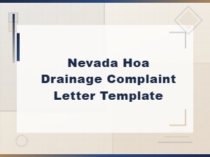 Nevada Hoa Drainage Complaint Letter Template